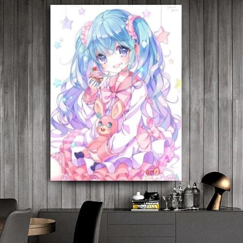 Cartoon Anime Girl Diamond Painting 5D DIY Cross Stitch Kit Wall Sticker Mosaic Diamond Embroidery Home Decoration Painting Art
