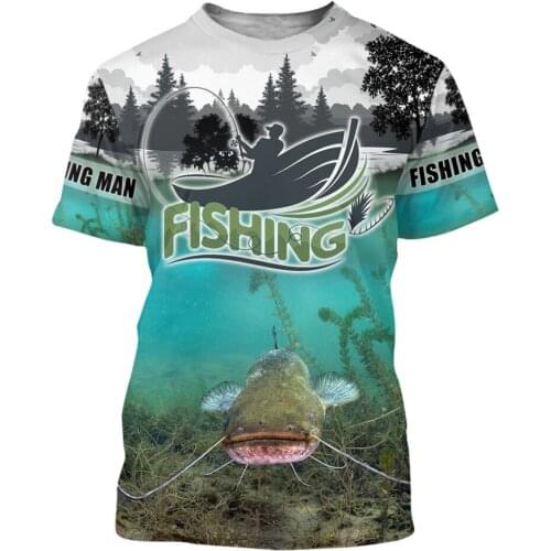 2021 3D Print Mans T-shirt Weekend leisure Carp Fishing Outdoor Short Sleeve Harajuku Streetwear Oversized t-shirt