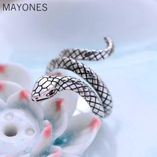 Thai Silver Animal Snake Rings for Women Men 925 Sterling Silver Anillos Fashion Jewelry Accessories Hot Sale