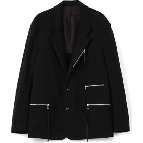 S-6XL 2019 Mens clothing fashion Star GD hair stylist personality design Zipper splicing sling Suit plus size Singer costumes