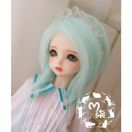 New 1/3 22-23cm 20-21cm 1/4 18-19cm 1/6 16-17cm weet Water Blue Color Medium Long Straight Wig BJD Doll Wig