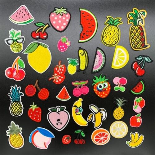 2021 New Fruit Cute Patch Cloth Sticker DIY Clothing Decorative Sticker Embroidery Patch Hole Covering Iron on Patch for Clothes