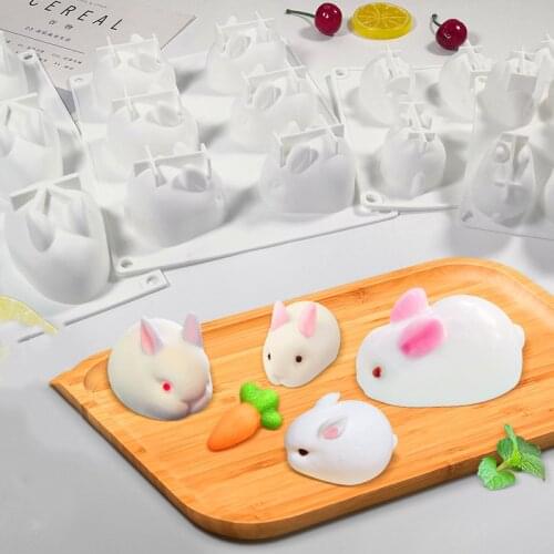 New Cake Decorating Moulds Silicone 3D Bunny Rabbit Cake Molds Silicone Molds for Baking Dessert Mousse Multi-cavity
