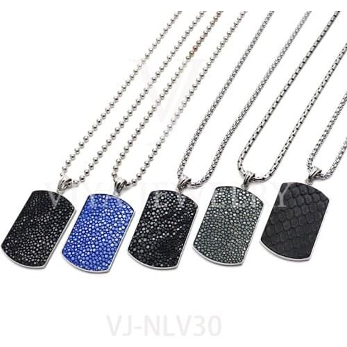 Wholesale Custom Stingray Dog Tag Pendant Necklace Jewelry Colorful Simple Style Stingray Necklace For Men Luxury Men Gift