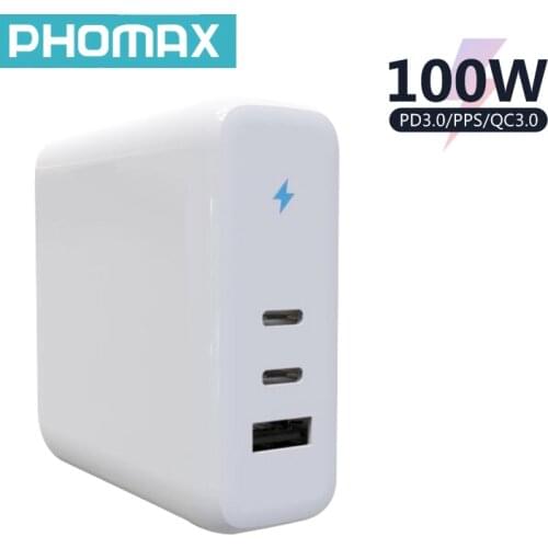 PHOMAX PD 100 W Power Adapter GaN US USB Plug Quick Charger For iPhone Huawei Xiaomi Huawei Mobile Phone Charging Station