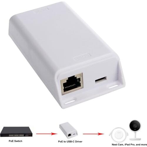 Gigabit POE splitter Extend power for USB Type C device up to 100M for Nest IQ Macbook Google Wifi