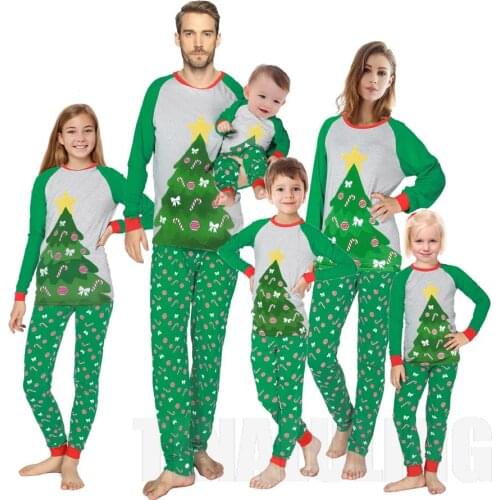 Family Look Mommy And Me Clothes Set Boy Girl Xmas New Year Birthday Gift Girl Boy Cotton Plaid Printed Christmas Family Pajamas