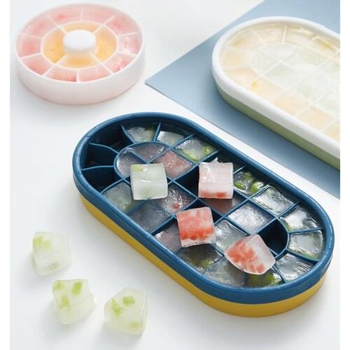 BPA Free Silicone Ice Cube Trays with Removable Lids Ice Cube Maker Form Cake Pudding Chocolate Molds DIY Mould Tool Kitchen