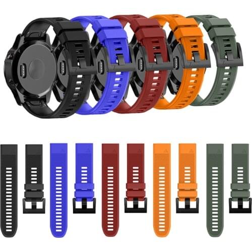 Silicone Strap Mens Pin Buckle Watch Accessories Fits Garmin Fenix1 2 3 X5 5X Outdoor Sports Rubber Watch Band Wristband Ladies