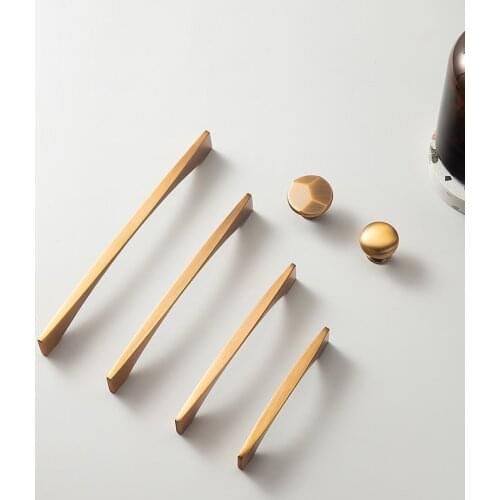 Nordic Modern Glam Brushed Bronze Drawer Knobs Kitchen Pulls Handles Cupboard Door Handle Cabinet Handles for Furniture Hardware