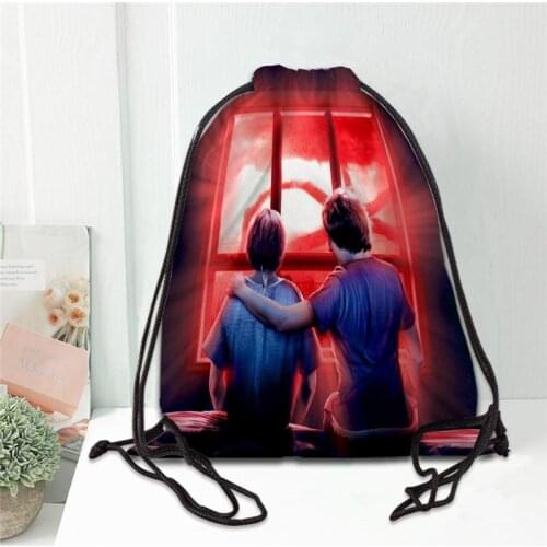 Stranger Thing Drawstring Bag Portable Lightweight Backpack Bag Travel Sport Outdoor Hiking Storage Bag Silk Fabric Cloth Bag
