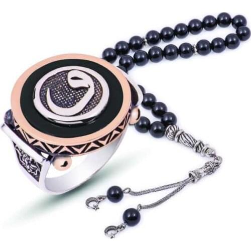 Tevuli 925 Sterling Silver Ebony Gemstone Vav Male Ring