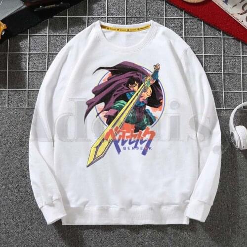 Berserk Guts Manga Swordsman Gatsu Sacrifice Zodd Hoodies Sweatshirt Print Trend Mens Clothes Hip-Hop Male Crewneck Hoodies Men