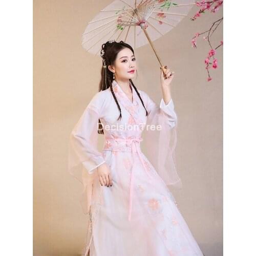 2021 traditional chinese clothing women hanfu fairy dress ancient han dynasty princess national stage folk dance festival outfit