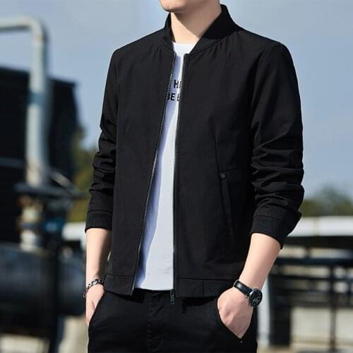 2021 Spring Autumn Casual Solid Fashion Slim Bomber Jacket Men Overcoat New Arrival Baseball Jackets Mens Jacket M-5XL