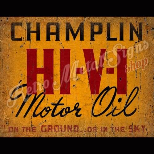 Champlin HI VI-Motor Oil VINTAGE RETRO GARAGE METAL TIN SIGN POSTER WALL PLAQUE
