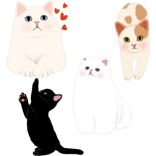 Three Ratels CM28 Funny cat cartoon wall stickers for kids Cute kitten Car Window Wiper Decals Refrigerator label