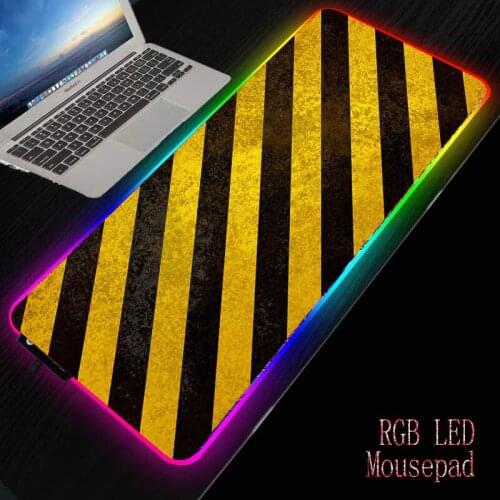 MRGBEST Yellow and Black Mouse Pad Mat Game Gamer Gaming Mousepad Keyboard Compute Anime Desk Cushion for Tablet PC Notebook