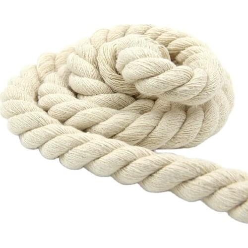 10 M/lot Beige 4-7mm 100% Cotton Rope 3 Ply Hand Woven Cotton Cords Suitable for DIY Bags Cloth Home Decorate Crafts Accessories