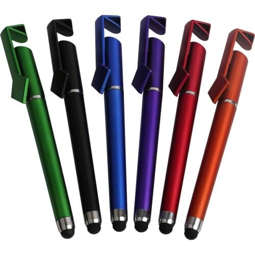 10PCS/LOT GENKKY Novelty 3 in 1 Multifunction Gel Pen Stylus In Mobile Phone Touch Pen And Phone Holder Writing 0.5mm Gel Pens