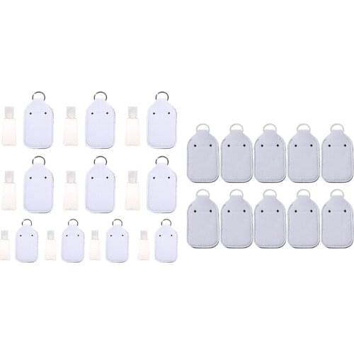 10Pcs Refillable Hand Sanitizer Bottles Holder Cover with Key Ring Portable Soap Lotion Liquids Empty Container Keychain