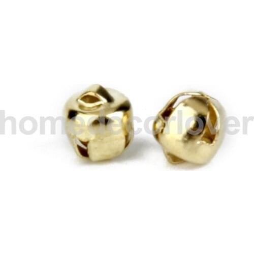100 Pcs Metal Bells Loose Beads Christmas Jingle Bells Pendant Charms Bronze
