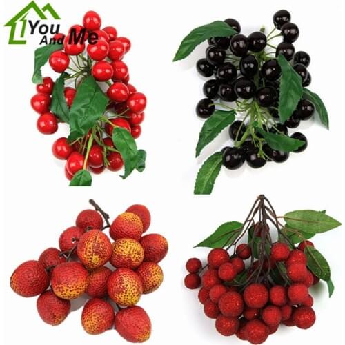 1x Bunch Simulation Artificial Fruits Vegetables Blueberries Cherries Cherry Tomatoes Kicthen Table Wedding Party Decoration