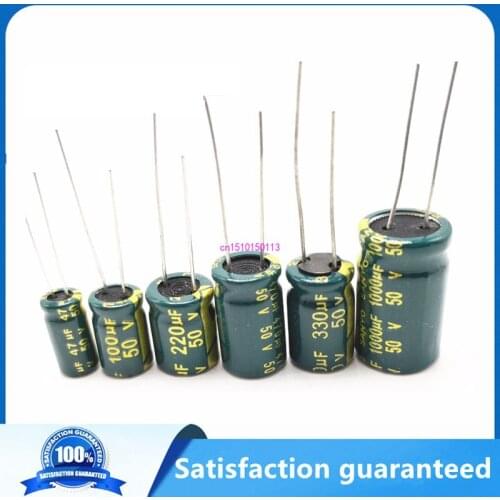 20-500pcs 6.3v 10v 16v 25v 35v 50v 63v 250uf 400v 2.2uf 4.7uf 6.8uf 33uf 47uf 100ufhigh frequency aluminum electrolytic capacito