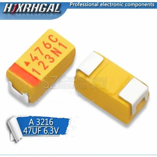 20pcs A 3216 47uF 6.3V 476C SMD tantalum capacitor hjxrhgal
