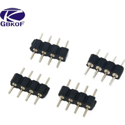 20pcs/lot, 4pin RGB connector, 4 pin needle, male type double 4pin, for 3528 5050 RGB LED strip connector