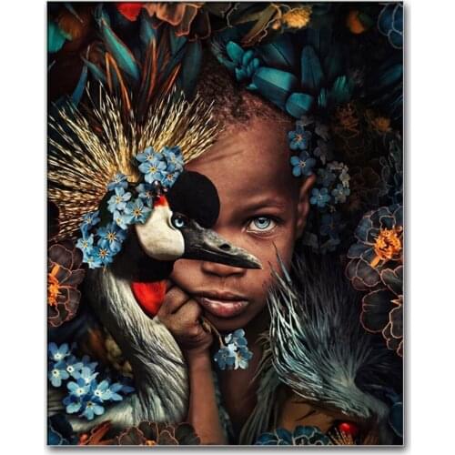 Diamond Painting African woman floral animal set illustration Rhinestone Diamond Embroidery,Cross Stitch,diamond Mosaic decor