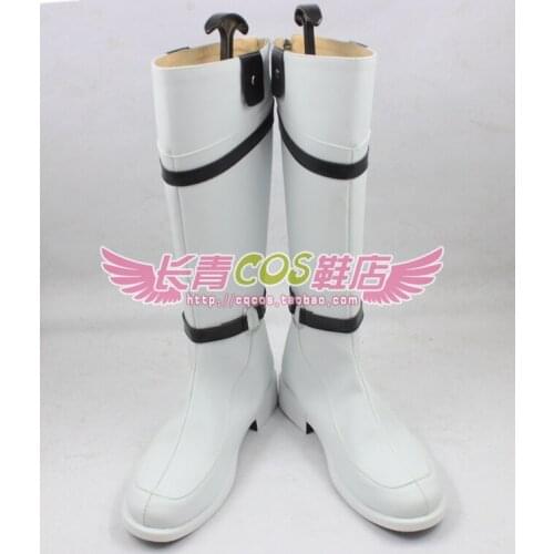 Akame ga KILL Tatsumi White Adult Long Cosplay Shoes Boots C006