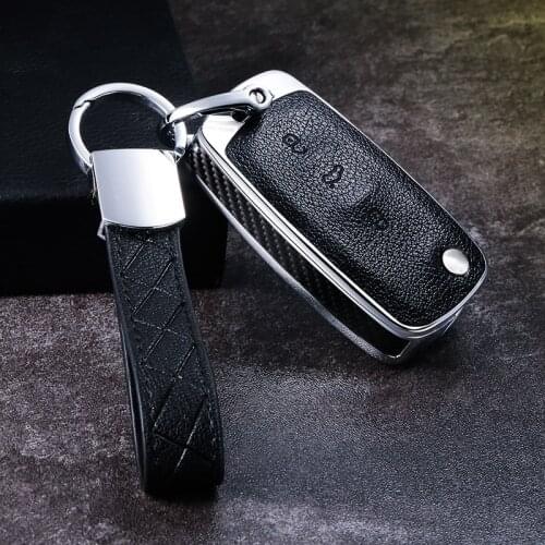 Carbon Fiber Men key case cover shell holder for vw Jetta Golf Bora POLO Passat For Skoda Octavia A5 Fabia SEAT Ibiza Leon