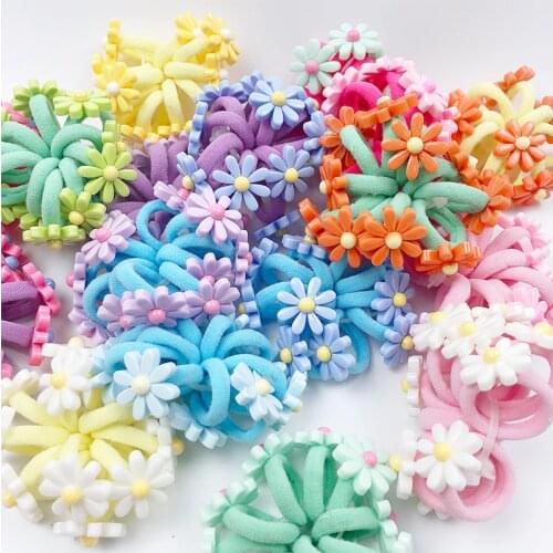 10pcs/bag Flower Children Hair Ropes Headdress Elastic Rubber bands Ponytail Cute Hair Accessories Mini Hair For Girls