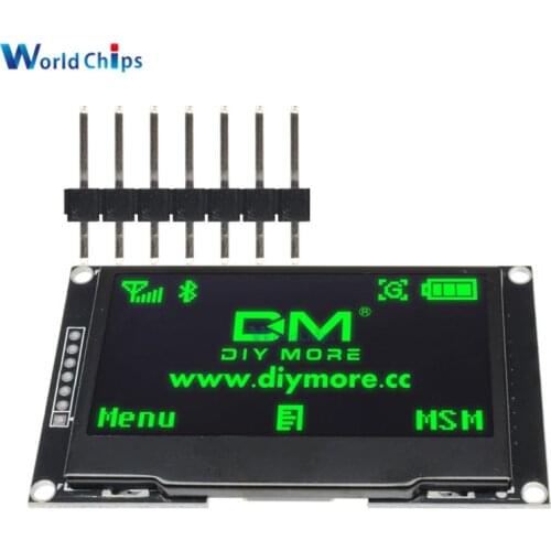 Diymore Green 2.42" 2.42 inch LCD Screen 128x64 OLED Display Module IIC I2C SPI Serial 12864 OLED Display for C51 STM32 SPD0301