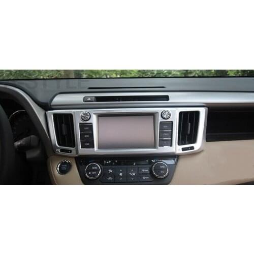 For Toyota RAV4 RAV 4 2016 2017 Car Air Condition Outlet Vent Frame Cover Trim Stainless Steel Strip Auto Decor Accssories
