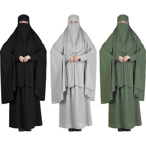 Eid Muslim Women Hijab Dress Turkey Abaya Hooded Prayer Garment Long Khimar Jilbab Full Cover Ramadan Gown Islamic Clothes Niqab