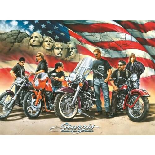 JMINE Div 5D motorcycle american flag Full Diamond Painting cross stitch kits art High Quality Scenic 3D paint by diamonds