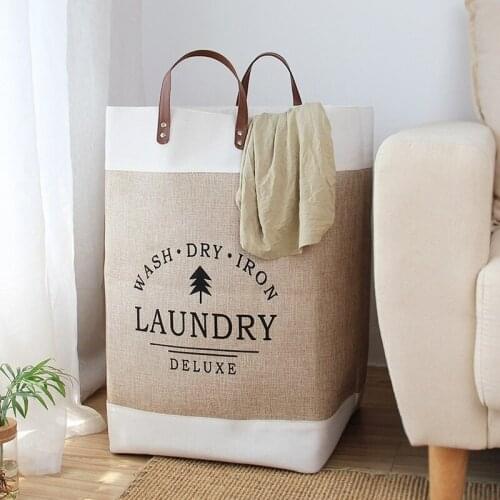 Large Capacity Dirty Laundry Basket Organizer Foldable Cotton Linen Dirty Clothes Storage Bag Home Bolsa Ropa Sucia Organizer