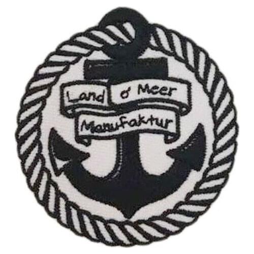 20pcs/lot Round Vintage Navigation Anchor Embroidery Patch Black Backpack Clothing Decoration Iron Heat Transfer Applique