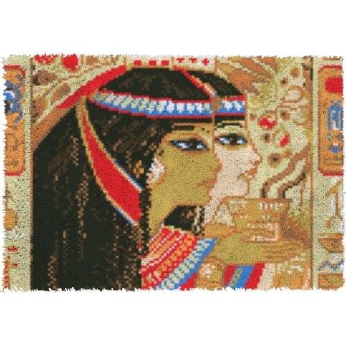 Latch Hook Kits DIY Egypt Carpet Rug Plush Wall Tapestry Kits Crochet Floor Mat Thick Yarn Cushion Arts & Crafts