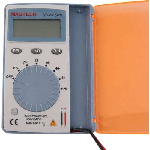 MASTECH MS8216 pocket Digital Multimeter data hold 4000 Counts Autoranging LCD AC/DC Voltage DMM Tester Detector with Diode