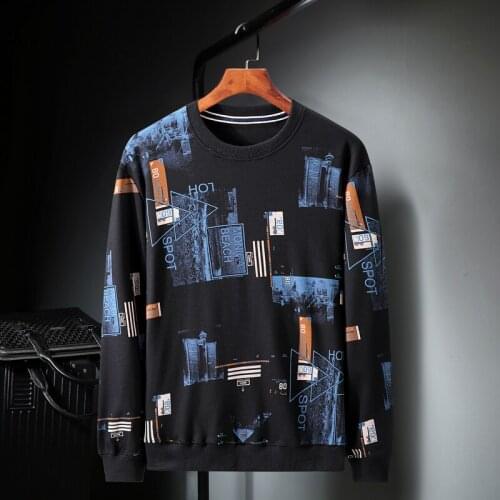 Plus 10XL-XL Autumn New Splicing Polyester Mens Round Neck Bottoming Shirt Korean Style Top Casual Long-Sleeved Shirt for Men