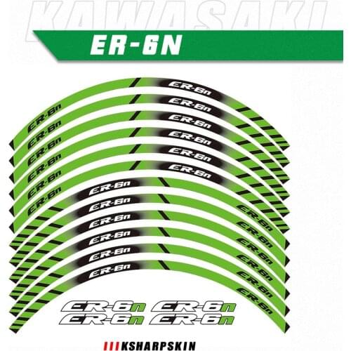 Motorcycle decal Outer wheel rim stickers tire film border reflective decals decoration sticker For Kawasaki ER-6N ER6N er 6n