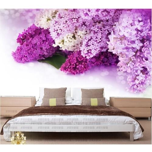 Custom home decoration wallpaper,purple lavender natural landscape mural for living room bedroom sofa background papel de parede