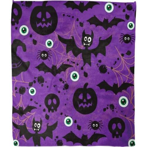 Blanket Inch Halloween Background a Purple Seamless Lightweight Fluffy Breathable Warm Room Decoration Blanket
