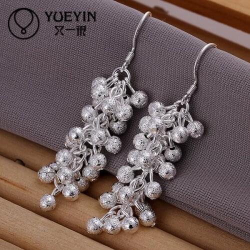 Wholesale silver plated Dangle earrings for women wedding jewelry Long Earrings inaures Crystal pendientes