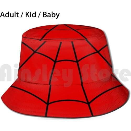 Spider Web Red M2 Bucket Hat Adult kid baby Beach Sun Hats Man Womens Unisex