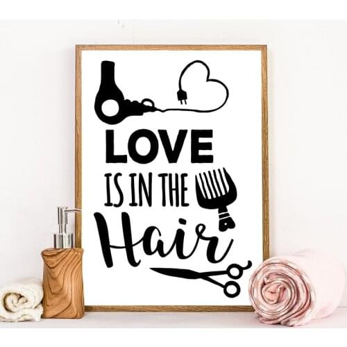 Hairdresser Gift Funny Haircut Quote Canvas Wall Art Print Black White Poster Modern Painting Picture Barber Shop Decor