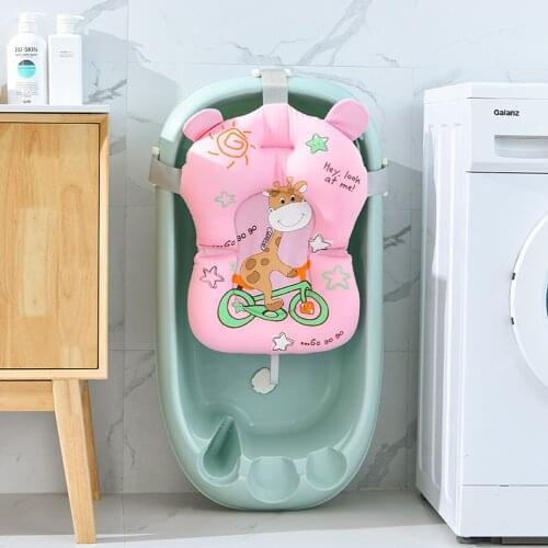 Newborn Bath Tub Seat Mat Shower Portable Bed Baby Shower Air Cushion Bed Non-Slip Bath Tub Net Mat Floating Pad Safety Seat